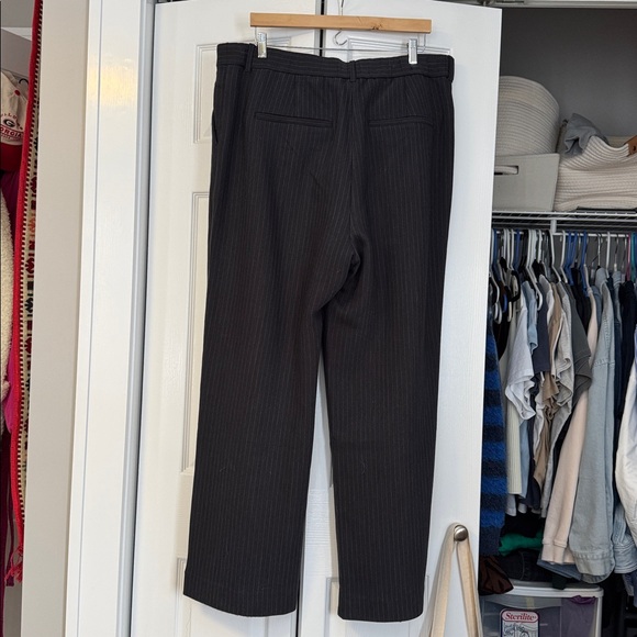 Abercrombie & Fitch Sloane Wide Leg Dark Gray Pinstripe trousers - Picture 4 of 5